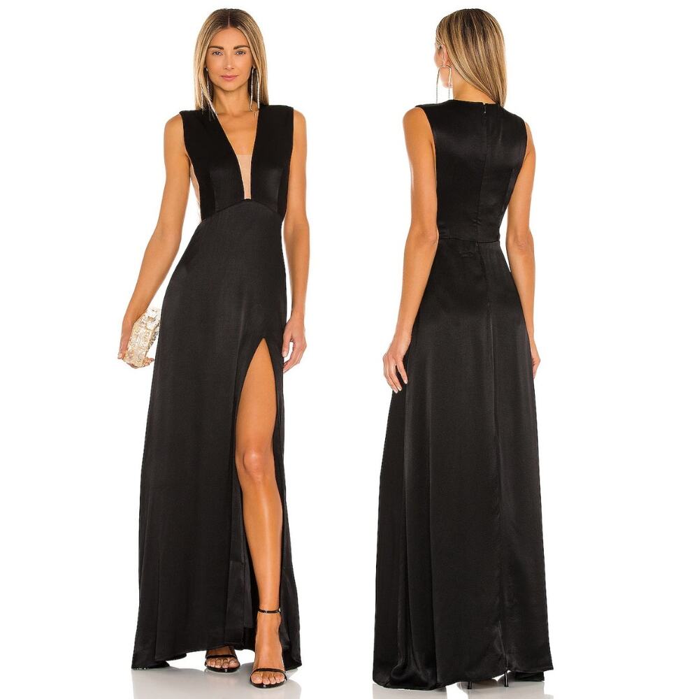 SAU LEE Genevie Gown Satin Formal Party Evening Prom Hoco Tie Gala Cocktail 0